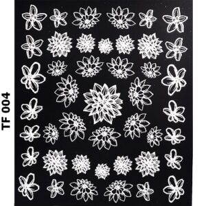 ALOHA 3D Stickers with Embossed White Flowers & Leaves – TF 004