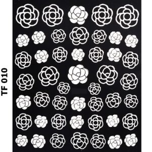 ALOHA 3D Stickers με ανάγλυφα Λευκά Λουλούδια & Φύλλα – TF 010