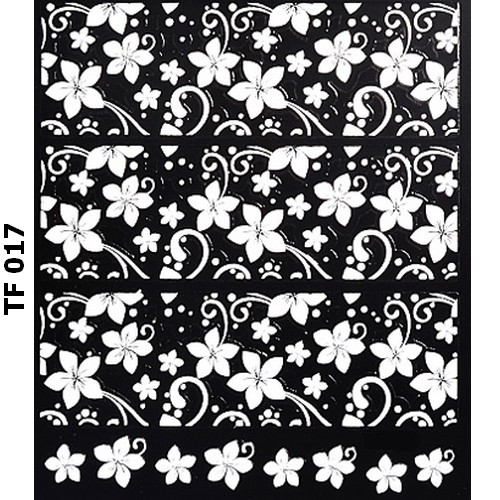 ALOHA 3D Stickers με ανάγλυφα Λευκά Λουλούδια & Φύλλα – TF 017