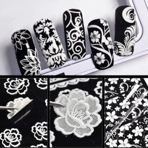 ALOHA 3D Stickers με ανάγλυφα Λευκά Λουλούδια & Φύλλα – TF 011
