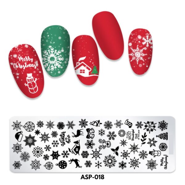 ALOHA Metal Stamping Plate for Nail Designs 12x4cm / ASP-018