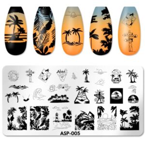 ALOHA Metal Stamping Plate for Nail Designs 12x6cm / ASP-005