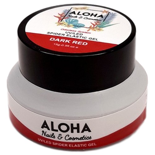 Aloha Nails & Cosmetics Spider Elastic Gel 15ml / Color: Dark red