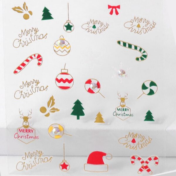 ALOHA Πολύχρωμα αυτοκόλλητα Χριστουγεννιάτικα Σχέδια Νυχιών – Νο 2