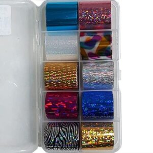 ColorExperts Κασετίνα 10τμχ Foil Stickers για σχέδια νυχιών – 2,5x100cm / Set 08