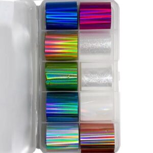 ColorExperts Case 10pcs Foil Stickers for nail designs – 2,5x100cm / Set 09