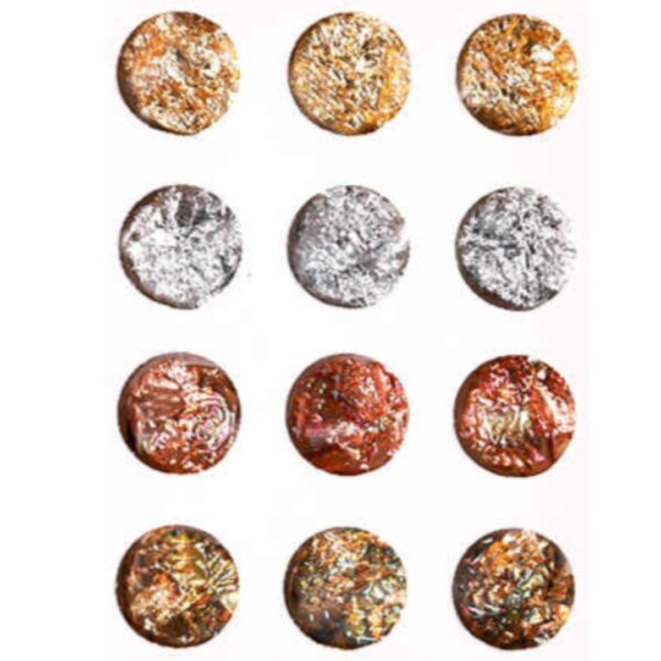 ALOHA Σετ 12 τμχ. αλουμινόφιλων για Nail Art Design / Mixed Foil Flakes 12 grid σε μεταλλικά χρώματα – Νο 2