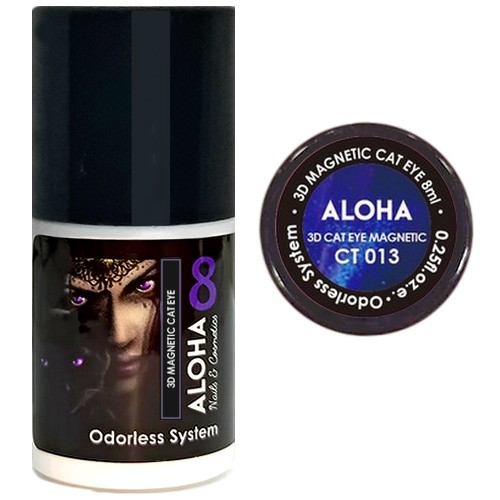 Aloha Metallic Semi-Permanent Nail Polish 3D Magnetic Cat Eye 8ml / CT 013 – Purple Blue