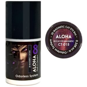 Aloha Metallic Semi-Permanent Nail Polish 3D Magnetic Cat Eye 8ml / CT 015 – Purple Black