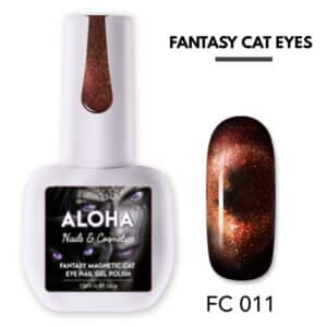 Aloha Μεταλλικό Ημιμόνιμο βερνίκι Fantasy Cat Eye 15ml / FC 011 - Κεραμιδί