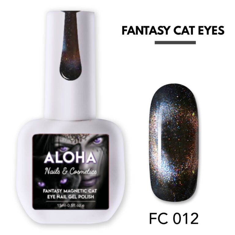 Aloha Μεταλλικό Ημιμόνιμο βερνίκι Fantasy Cat Eye 15ml / FC 012 - Καφέ Γαλάζιο