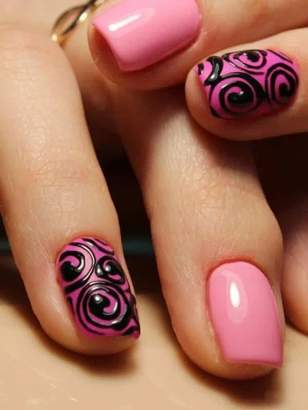 Μαύρα Νύχια - 50 Σχέδια Μανικιούρ roz nyxia anaglyfo mavro