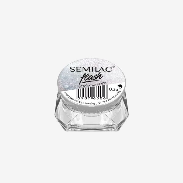 Semilac No 690 Flash Holo Silver
