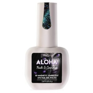 Aloha Semi-permanent varnish Starry Cat Eye Double Effect 15ml / Light Blue