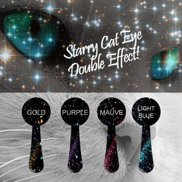 Aloha Starry Cat Eye Double Effect Semi-Permanent Nail Polish 15ml / Mauve (Fuchsia-purple)