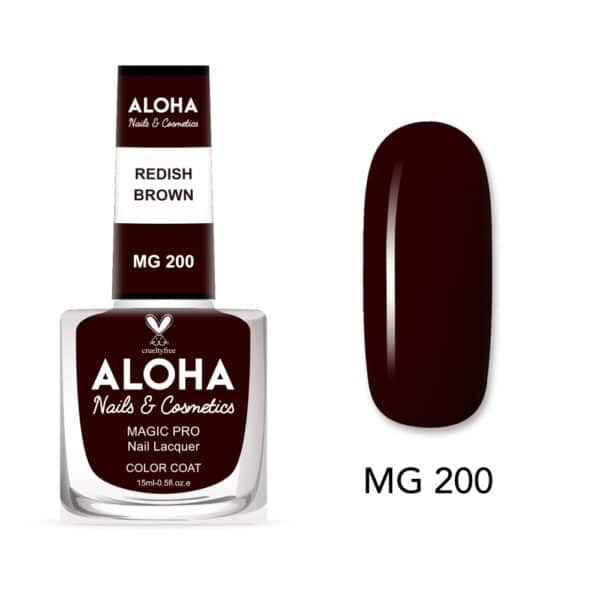 ALOHA Βερνίκι Νυχιών 10 ημερών με Gel Effect Χωρίς Λάμπα Magic Pro Nail Lacquer 15ml – MG 200