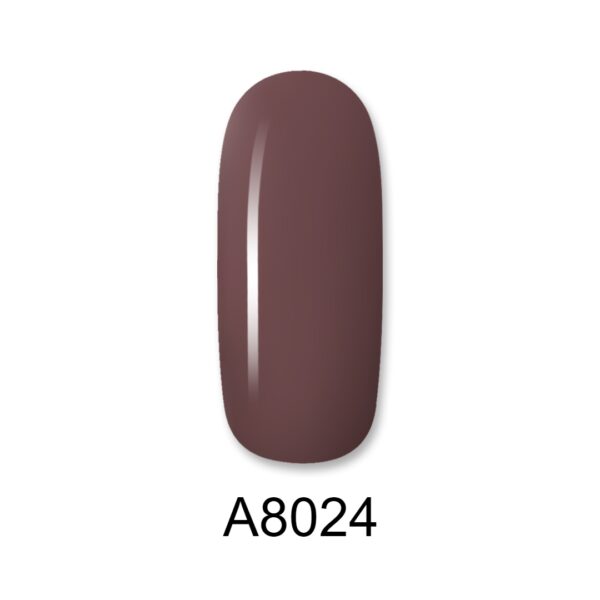 ALOHA Ημιμόνιμο βερνίκι 8ml – Color Coat A8024 / Χρώμα: Μωβ-Καφέ (Mauve-Brown)