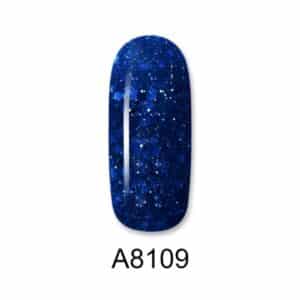 ALOHA Ημιμόνιμο βερνίκι 8ml – Color Coat A8109 / Χρώμα: Μπλε Glitter με Ελεκτρίκ Παγιέτα (Blue Glitter with Electric Blue payettes)