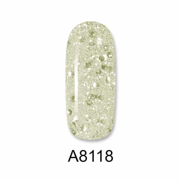 ALOHA Ημιμόνιμο βερνίκι 8ml – Color Coat A8118 / Χρώμα: Silver Glitter payette Transparent (Διάφανο ασημί Glitter Παγιέτα)
