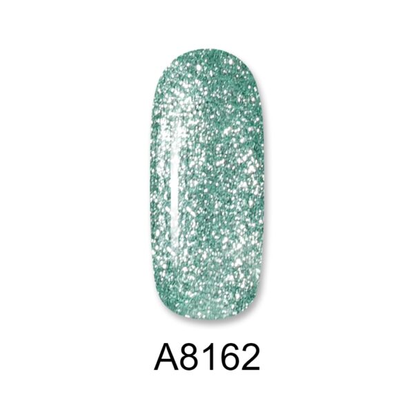 ALOHA Ημιμόνιμο βερνίκι 8ml – Color Coat A8162 / Χρώμα: Minty Mermaid Metallic with Glitter (Μέντα Γοργονέ Μεταλλικό με Glitter)