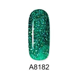 ALOHA Ημιμόνιμο βερνίκι 8ml – Color Coat A8182 / Χρώμα: Christmas Tree Green Glitter (Πράσινο Glitter Χριστουγέννων)