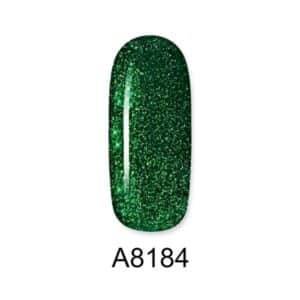 ALOHA Ημιμόνιμο βερνίκι 8ml – Color Coat A8184 / Χρώμα: Metallic Dark Green with Glitter (Πράσινο σκούρο μεταλλικό με Glitter)
