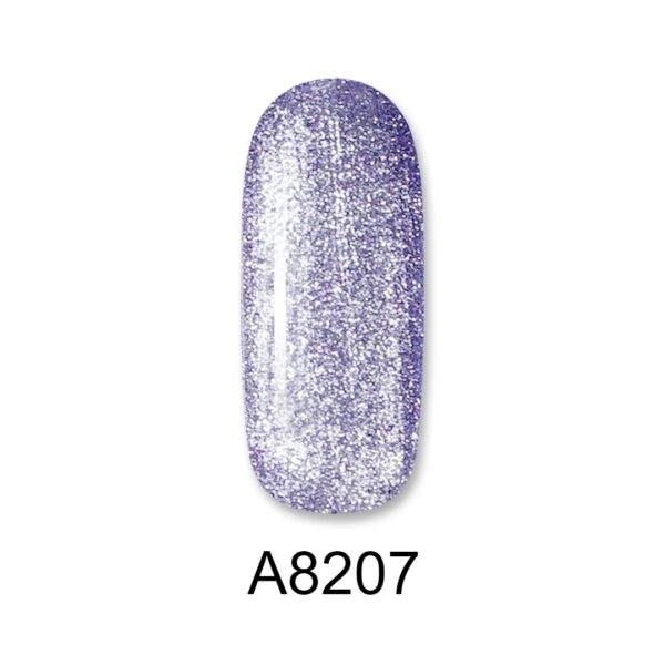 ALOHA Ημιμόνιμο βερνίκι 8ml – Color Coat A8207 / Χρώμα: Purple Gray Metallic with Shimmer (Γκρι-μωβ μεταλλικό με Shimmer)