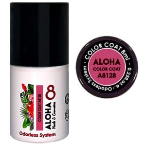 ALOHA Ημιμόνιμο βερνίκι 8ml – Color Coat A8128 / Χρώμα: Rose pastel (Σκούρο τριανταφυλλί παστέλ)