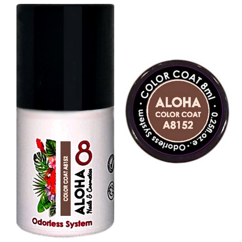 ALOHA Ημιμόνιμο βερνίκι 8ml – Color Coat A8152 / Χρώμα: Moka Brown (Καφέ μόκα)