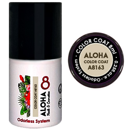 ALOHA Ημιμόνιμο βερνίκι 8ml – Color Coat A8163 / Χρώμα: Soft Elephant Gray (Απαλό γκρι ελεφαντί)