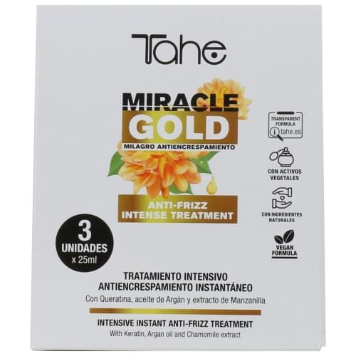 TAHE ANTI-FRIZZ MIRACLE GOLD CONCENTRATED TREATMENT – ΣΥΜΠΥΚΝΩΜΕΝΗ ΘΕΡΑΠΕΙΑ 3X25ML
