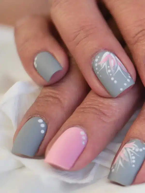 Νύχια Πάσχα 2023 - 30 Σχέδια Ιδέες mat gri roz pasxa nyxia min