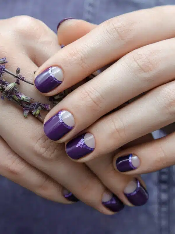 Μωβ Νύχια 50 Σχέδια Mwb skouro leuko manikiour sxedio min