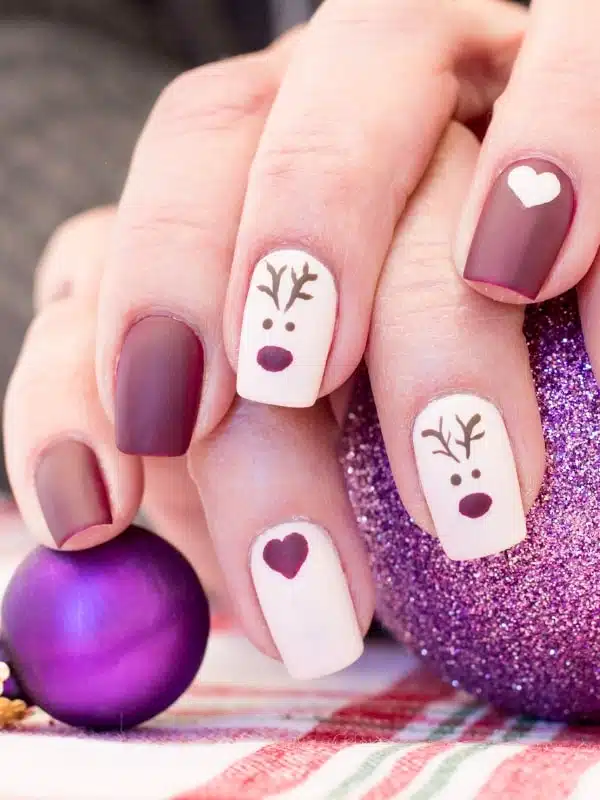 Μωβ Νύχια 50 Σχέδια Mwb xristougenniatika nyxia min