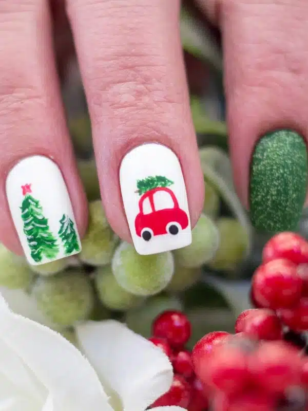 Άσπρα Νύχια 30 Σχέδια aspra pastel xristoygenniatika nyxia min