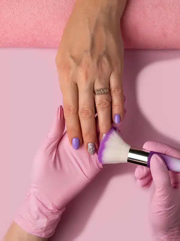 Νύχια Λιλά 20 Σχέδια Manicure lila glitter