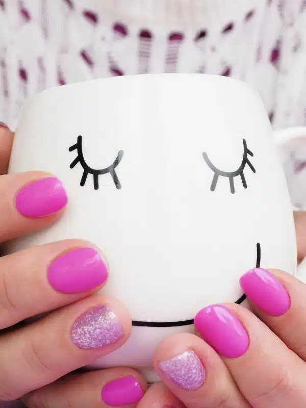 Νύχια Λιλά 20 Σχέδια Nyxia lila roz glitter