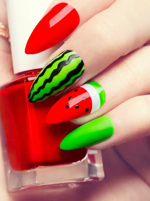 Καλοκαιρινά Νύχια kalokairina nyxia sxedio karpouzi