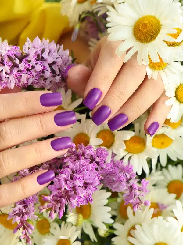 Νύχια Λιλά 20 Σχέδια lila mat manicure