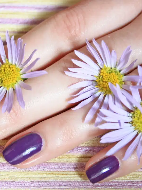 Νύχια Λιλά 20 Σχέδια skouro lila manicure